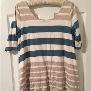 Striped tee 3/4 length sleeve